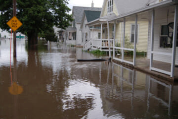 Flooded neighborhood.