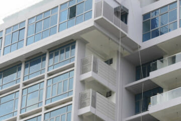 modern apartment building balconies