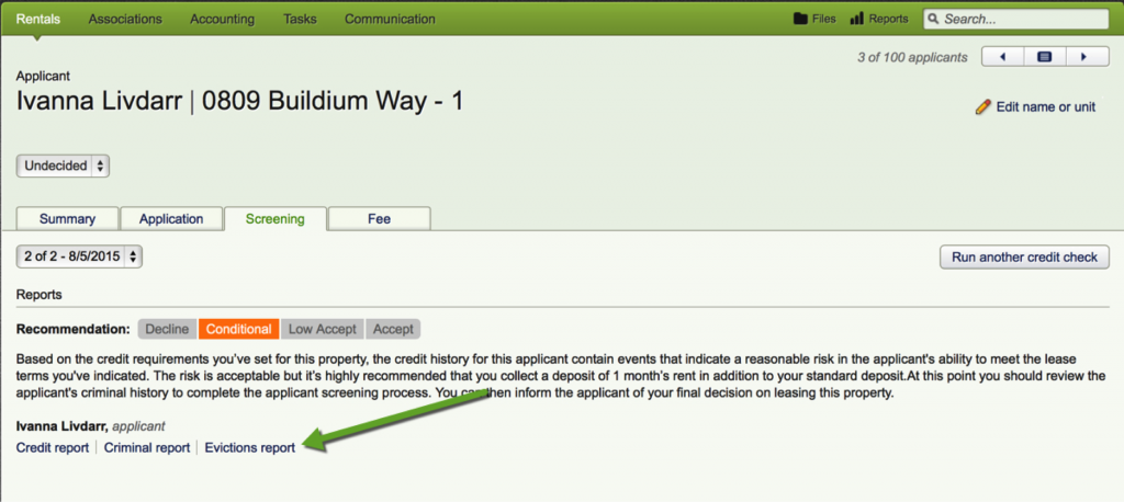 Basic Tenant Screening with Evictions