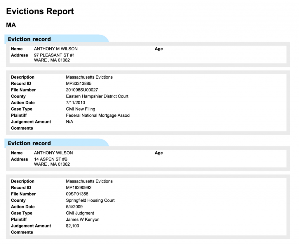 Evictions Report