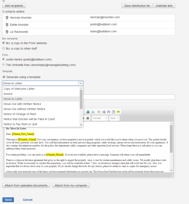 Custom Email Templates Update Buildium