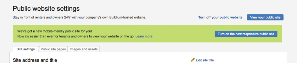 buildium responsive site opt in