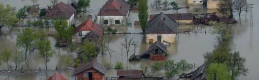 Flooded neighborhood—Know your hurricane emergency plan.