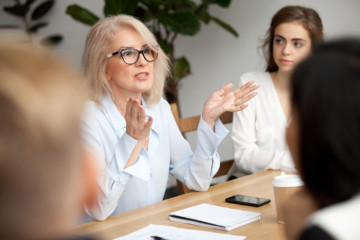 Tenants giving feedback to a property manager.