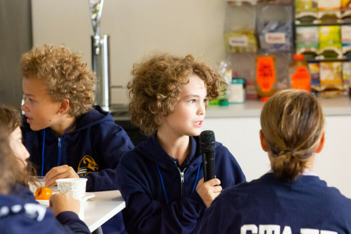 Guppy Tank brought Boston middle school students to Buildium headquarters to come up with an original pitch for a new, healthy-living app.