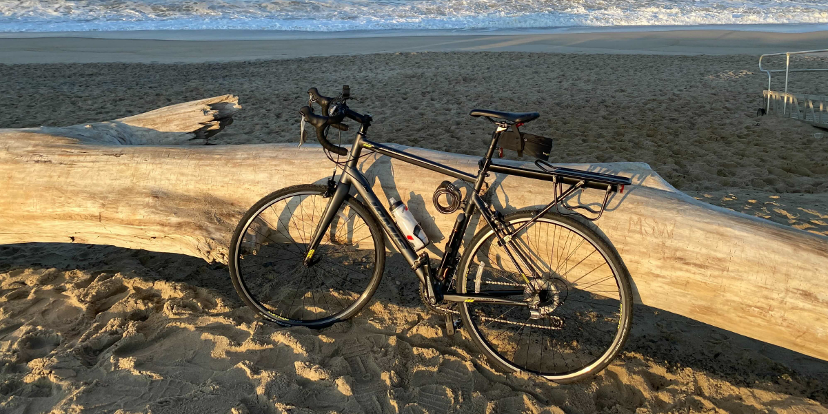 Bike in front of the beach on the MS Ride.