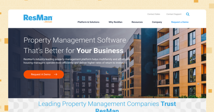 ResMan top rated property management software