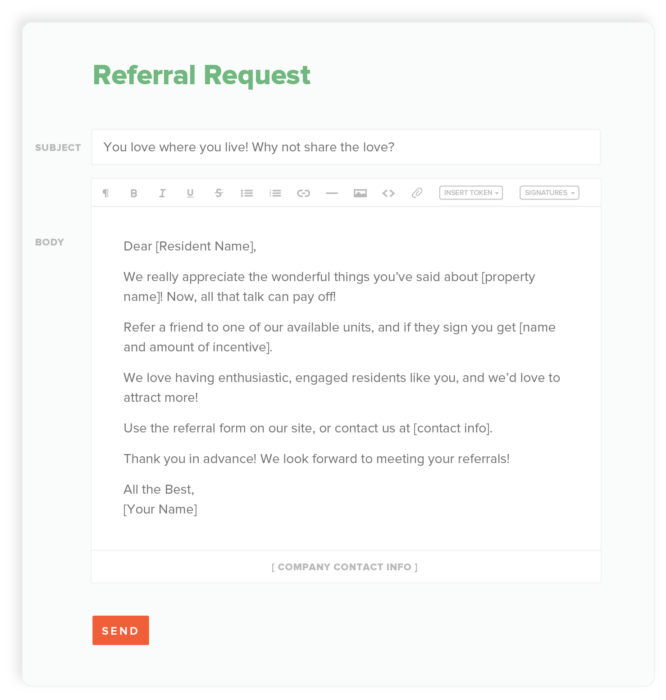 property management email templates referral request