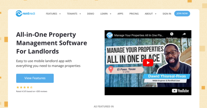 best rental property management app RentRedi