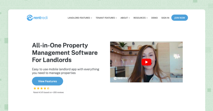 property management software for small business RentRedi